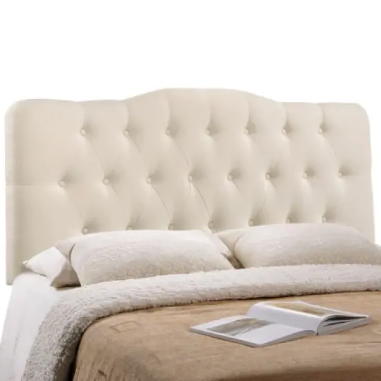 Annabel Full Upholstered Fabric Headboard Ivory - Modway image {2}