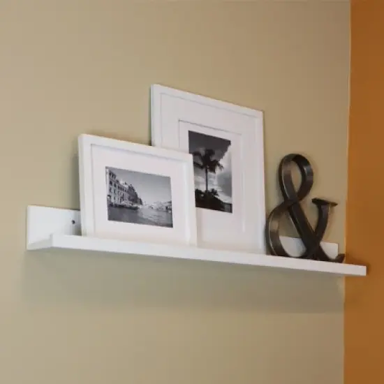 72" x 4.5" Picture Ledge Wall Shelf- White - Inplace image {1}