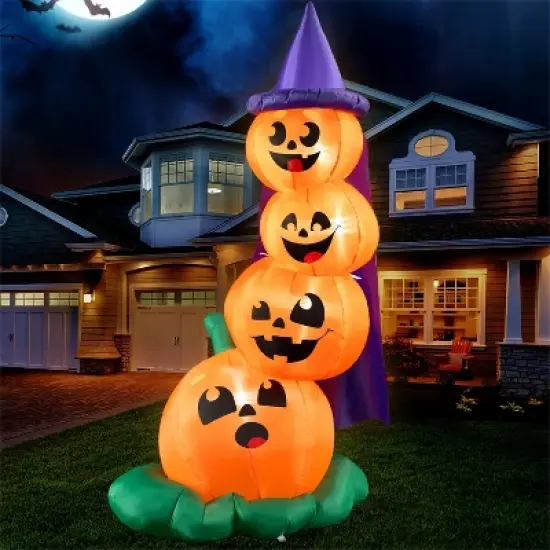 Joyfy 6 FT Tall Halloween Inflatable Outdoor Decorations, Stacked Pumpkins Inflatable with LEDs for Halloween Party Yard Garden Lawn Decoration image {10}