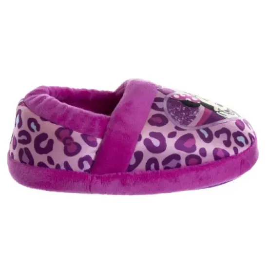 Josmo Kids Girl's Minnie Mouse Slippers - Plush Lightweight Warm Comfort Soft Aline House Slippers - Hot Pink Purple (sizes 5-12 toddler-little kid) image {3}