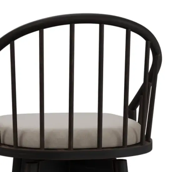 Braddock Spindle Back Memory Return Swivel Counter Height Barstool Rubbed Black - Hillsdale Furniture image {8}
