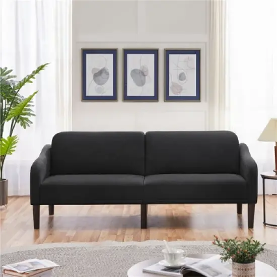 Yaheetech Upholstered Convertible Sofa Bed Futon with Adjustable Split Back image {4}