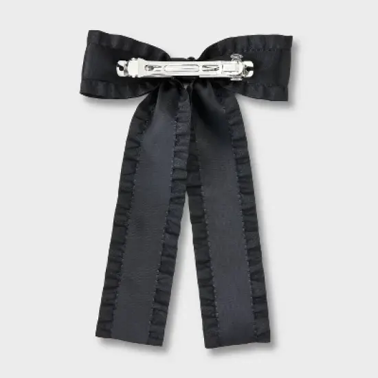 Girls' Ruffled Edge Satin Bow Clip - art class&trade; image {2}