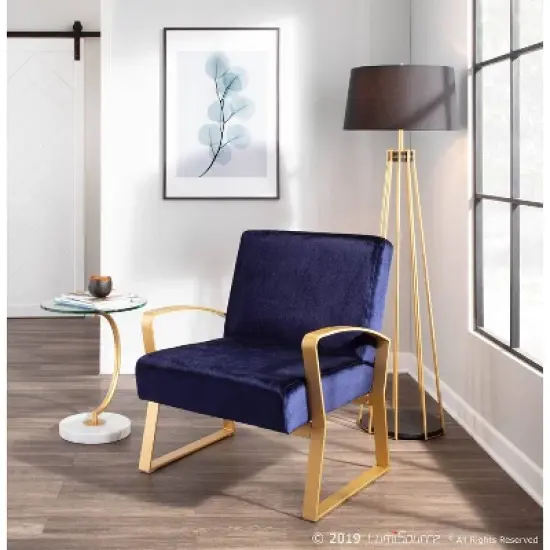 C End Contemporary Table White/Gold - LumiSource image {7}