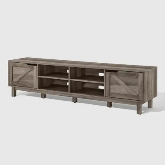 Modern Rustic 2 Door Storage TV Stand for TVs up to 80" - Saracina Home image {6}