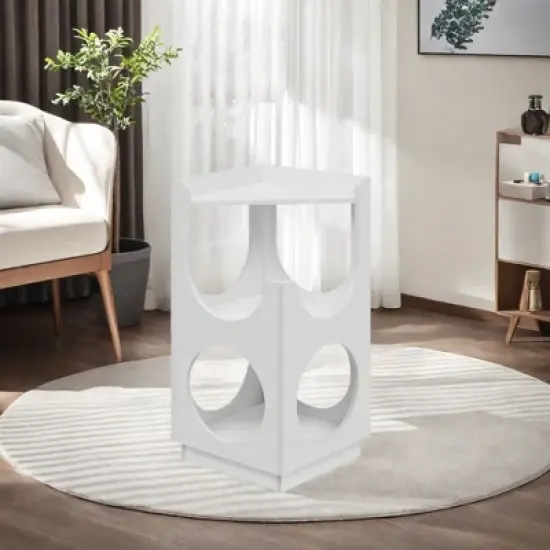 FURNIinspire Pet Beds Pet Furniture, Hollow Design Multifunctional Double Layer Cat Station, Cat Bed Cat House Cat Nest, White, 18.78"*18.78"*27.56" image {1}