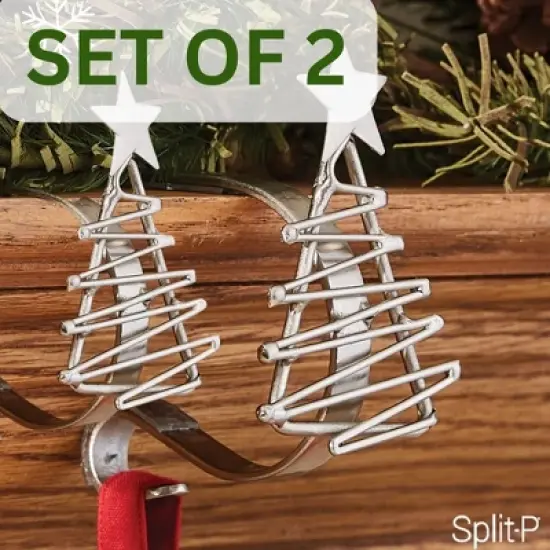 Split P Christmas Tree Stocking Hanger - Set of 2 image {3}