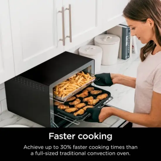 Ninja Foodi 8-in-1 XL Pro Air Fry Oven DT202BK: Toaster Oven, 1800W, Dishwasher-Safe, Black, Includes Wire Rack & Recipes image {3}