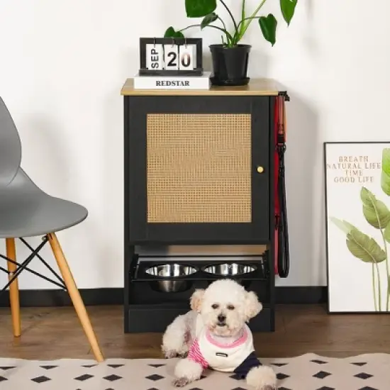 Whisen Dog Feeding Station with Shelves & 3 Bowls image {2}