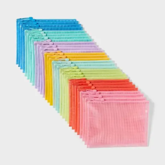 30pk Colored Zip Pouches, Teacher Supplies - up&up&trade; image {3}