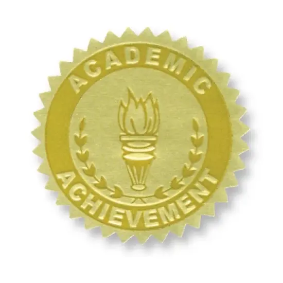 Hayes Publishing Gold Foil Embossed Seals, Academic Achievement, 54 Per Pack image {3}