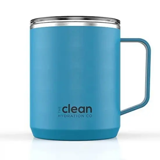 The Clean Hydration Co Insulated Coffee Travel Mug with Ceramic Liner and Lid, Black image {7}
