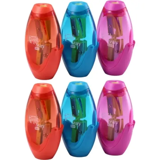 Bostitch Twist-n-Sharp&trade; Duo Pencil Sharpener, Assorted Colors, Pack of 6 image {13}