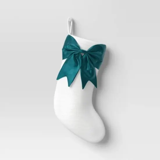 21" White Stocking with 3D Bow Decor - Wondershop&trade; image {5}