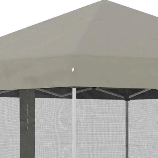 Resenkos Patio Garden Pergola, Pergola Canopy,10' x 10' Pop Up Canopy Tent, Tents for Parties with Wheeled Carry Bag, Beige image {7}