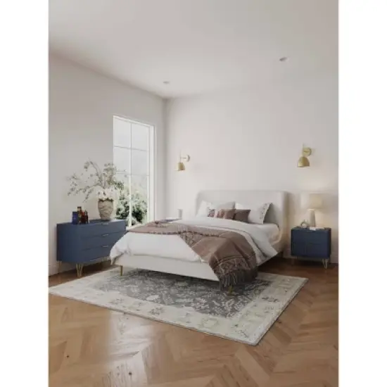 Manhattan Comfort Dumbo 2pc Modern 3 Drawer Dresser and 2 Drawer Nightstand Set image {1}