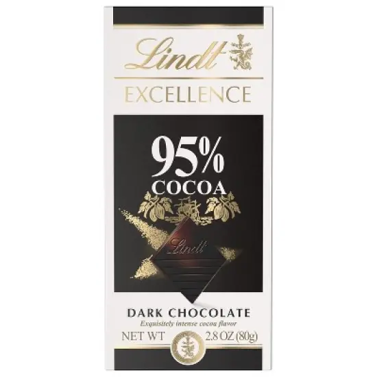 Lindt 4/6/12 Bars,  Excellence 95% Cocoa Dark Chocolate 2.8oz Full Size Candy Bar image {9}