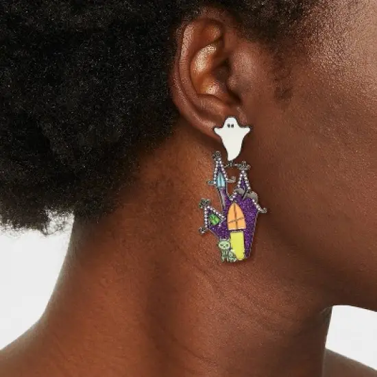 Sugarfix by Baublebar Halloween Glow In The Dark Haunted House Earrings image {1}
