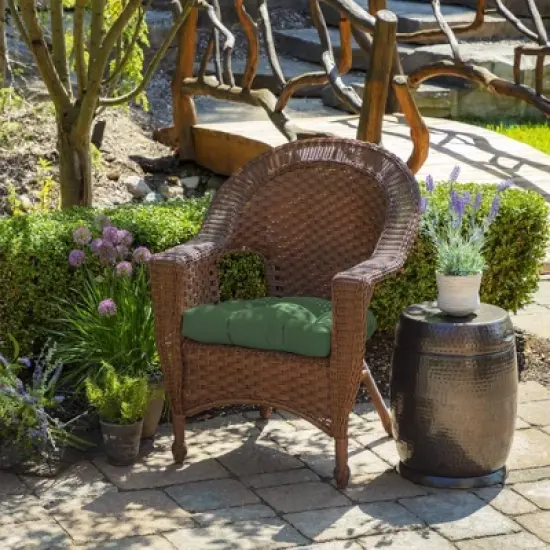 2pk Leala Texture Wicker Outdoor Chair Cushions Moss - Arden Selections image {1}