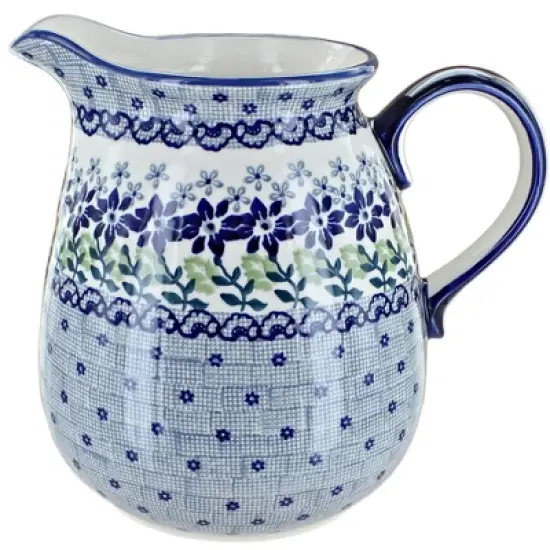 Blue Rose Polish Pottery D039 Manufaktura Pitcher image {6}