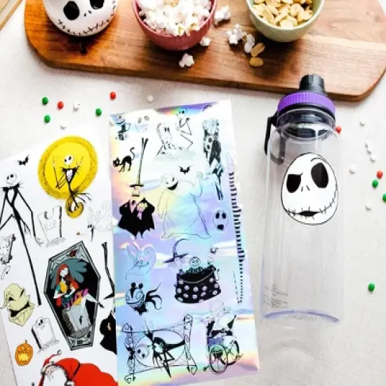 Silver Buffalo Disney Nightmare Before Christmas Jack Twist Spout Water Bottle and Sticker Set image {2}