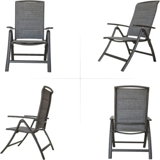 Gulches Folding Patio Chairs Set of 2, Aluminium Lawn Chairs, Adjustable Backres (Double-Layered Textilene Fabric, 2 Chairs) image {3}