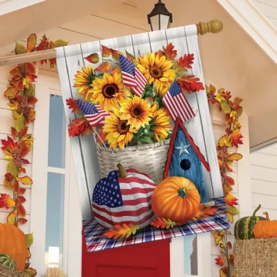 American Autumn Fall House Flag 40" x 28" Briarwood Lane image {2}