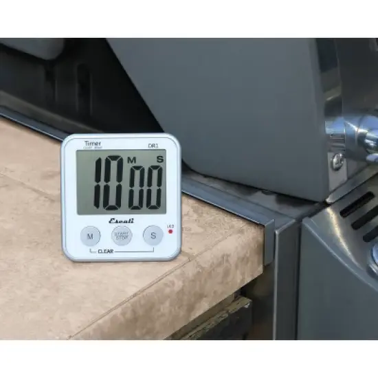 Escali Extra Large Display Digital Timer: Magnetic Kitchen Timer, Backlit LCD, Freestanding, Stainless Steel, Battery Included image {6}