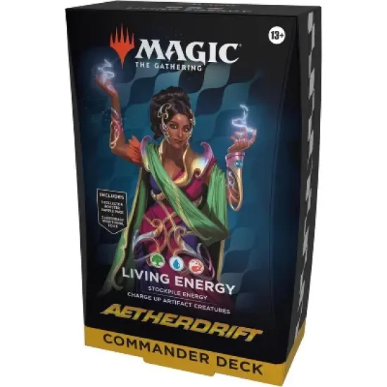 MAGIC THE GATHERING Magic: The Gathering Aetherdrift Commander Deck - Living Energy (100-Card Deck, 2-Card Collector Booster Sample Pack + image {1}