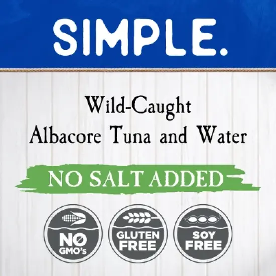 Blue Harbor Solid Albacore Tuna in Water No Salt Added - 4oz image {4}