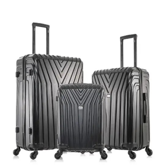 InUSA Vasty Lightweight Hardside Checked Spinner Luggage Set 3pc image {7}