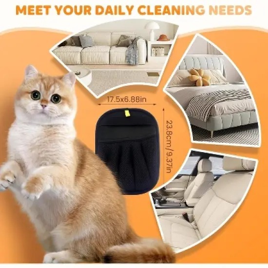 Pet Hair Remover Gloves, Static Removal Gloves for Pet Hair, Cat & Dog Hair Removal Tool for Pet Grooming image {5}