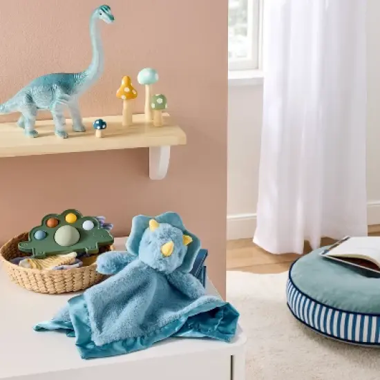 Plush Security Blanket - Blue Dino - Cloud Island&trade; image {1}