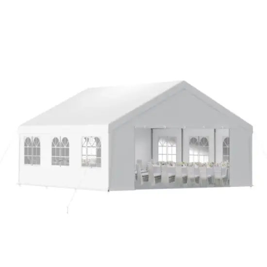 Aoodor 20 x 20 FT. Marquee Party Tent with Church Window Sidewalls ,Waterproof Pavillion Tent ,Outdoor Event Tent,Wedding Party Tent image {1}