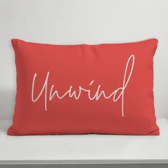 Creative Products Unwind Script Coral 14x20 Indoor / Outdoor Pillow image {3}