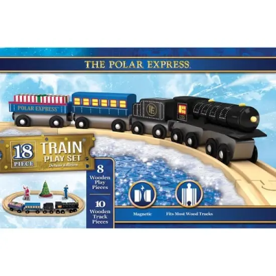 MasterPieces Wood Train Sets - The Polar Express 18 Piece Train Set image {1}