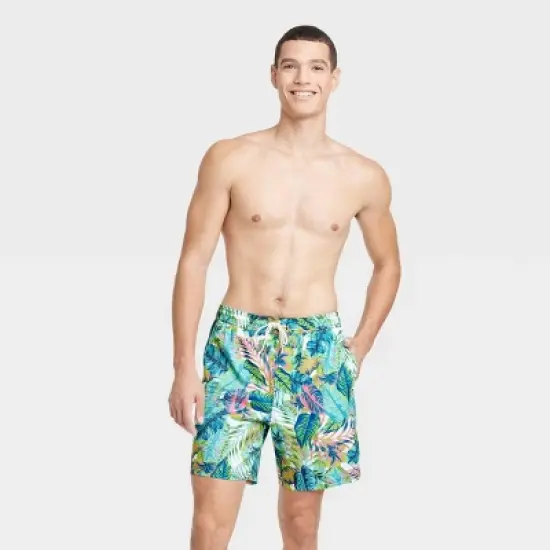 Men's 7" Leafy Tropical Print Swim Shorts - Goodfellow & Co&trade; image {2}