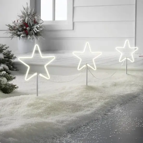 3pc Christmas LED Neon Star Novelty Pathway Marker - Wondershop&trade; image {1}