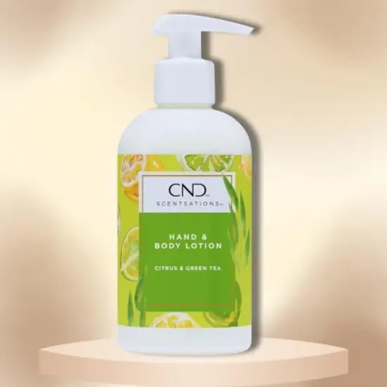 CND Hand& Body Lotion (Citrus & Green Tea ) | Milky lotion for hands and body Impressive and soft scent wraps around the entire body - (8.3 oz) image {1}