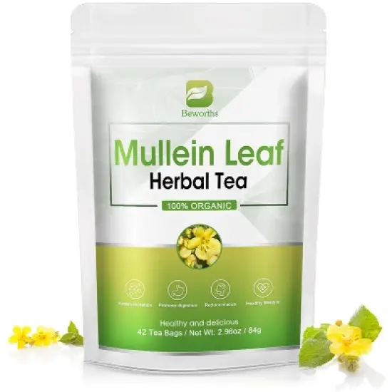 B Beworth Mullein Leaf Tea for Lungs Cleanse and Respiratory Support, Caffeine Free, 42 Tea Bags image {7}