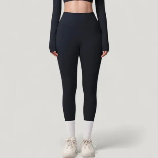 Anna-Kaci Active Women's High Waist Full Length Leggings with Side Pockets and Wide Waistband image {2}