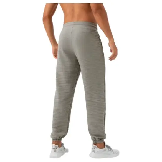 Anna-Kaci Active Men's Lightweight Textured Jogger Pants with Elastic Waist and Cuffed Ankles for Active and Casual Wear image {4}