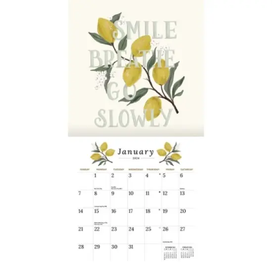 Lang 2024 Wall Calendar 12"x12" Just Breathe image {1}