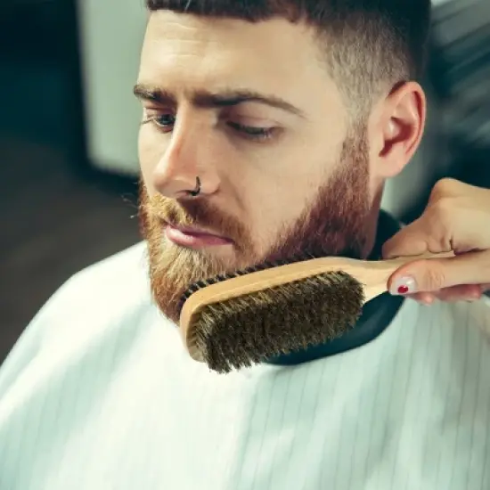 Unique Bargains Men's Dual Side Beard Bristle Hair Brush 1 Pc image {1}