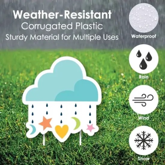 Big Dot of Happiness Colorful Baby Shower - Bottle, Rattle, Pacifier, Rain Cloud Lawn Decor - Outdoor Gender Neutral Party Yard Decorations - 10 Piece image {3}