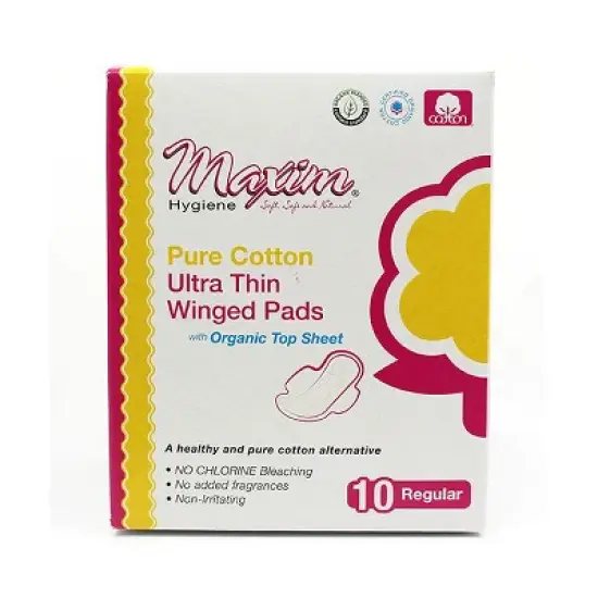 Maxim Hygiene Ultra Thin Winged Pads, Regular Absorbency, Size 2 - 10Ct image {3}