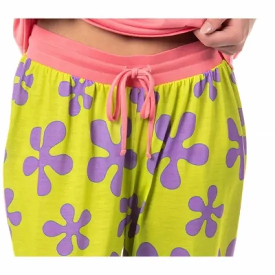 Nickelodeon Womens' SpongeBob SquarePants Patrick Star Sleep Pajama Set Multicolored image {2}