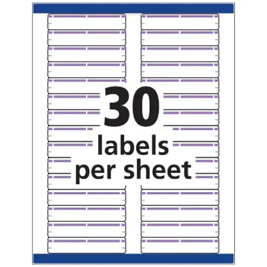 Avery TrueBlock File Folder Labels, 2/3" x 3-7/16", 750 Printable Labels, White/Purple (5666) image {4}
