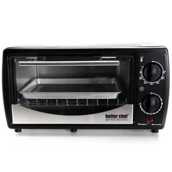 Better Chef 9 Liter Toaster Oven Broiler in Black With Stainless Stell Front image {4}