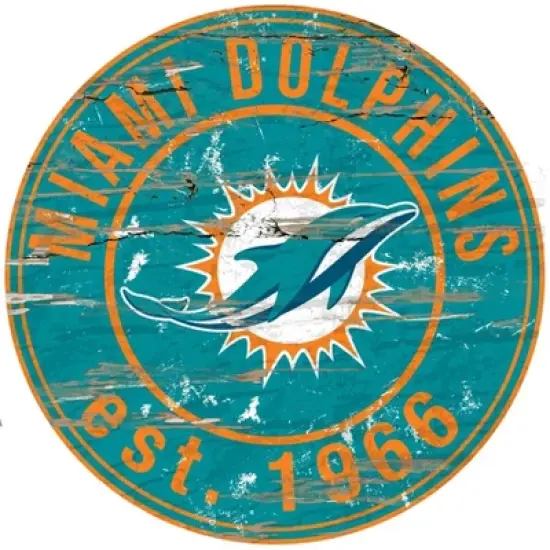NFL Fan Creations Round Distressed Sign image {6}
